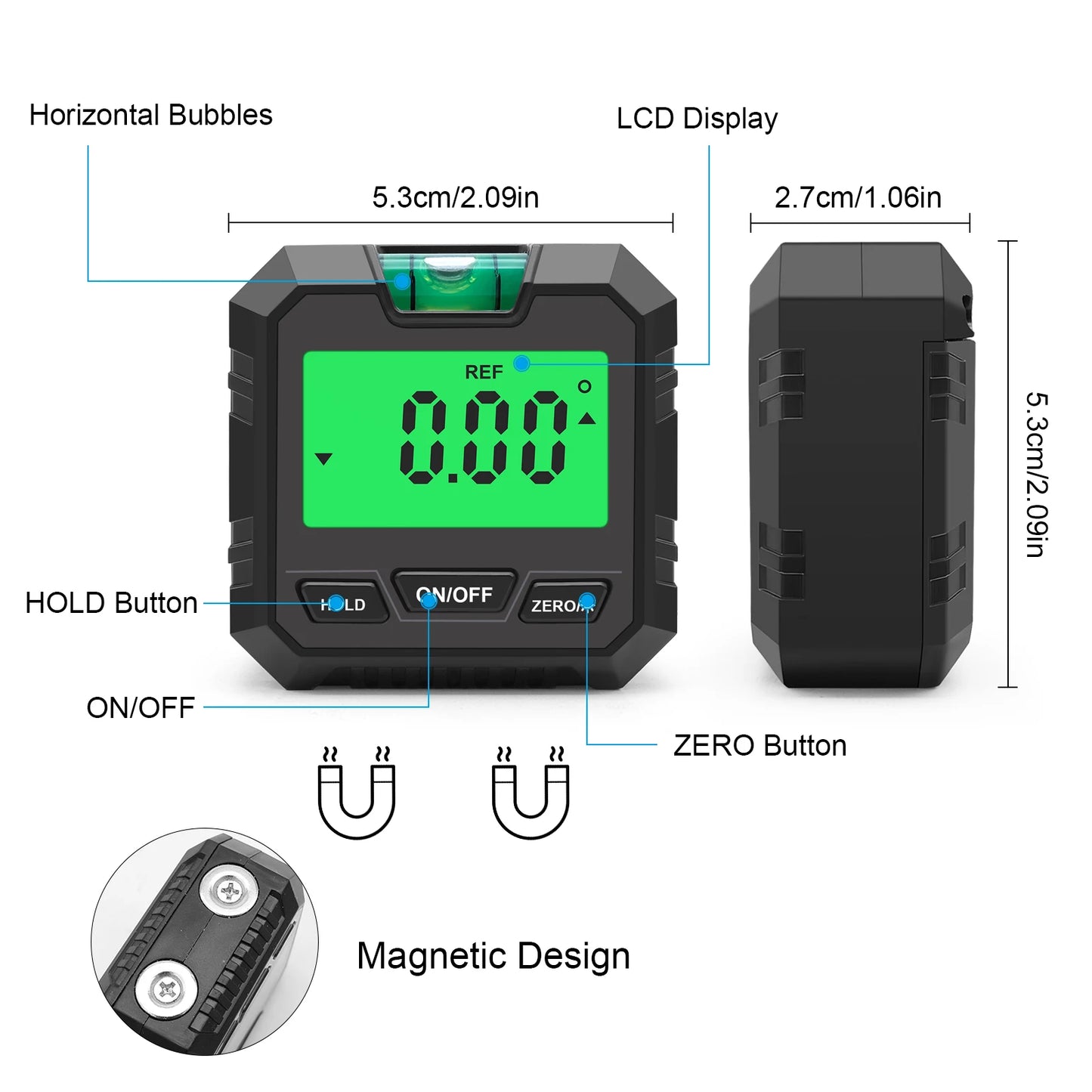 Digital Protractor 4*90° Electronic Inclinometer Backlight Level Box With Magnetic Base Angle Finder Gauge Measurement Tool