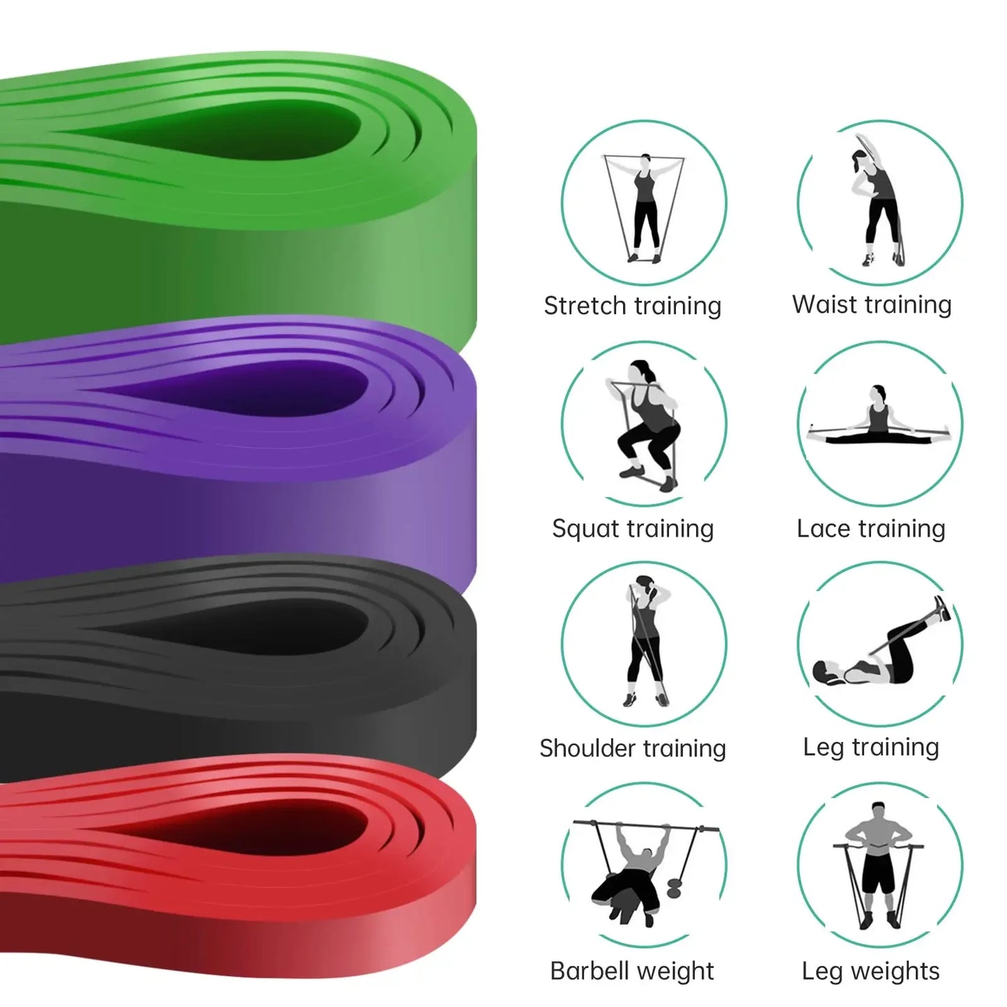 Resistance Band Heavy Duty Latex Sports Elastic Belt Pull Up Assist Bands For Pilates Workout Out Fitness Shape Body Home Gym