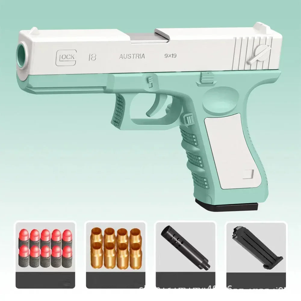 Toy Pistol Soft Bullet Toy Guns M1911 Shell Ejected Foam Manual Airsoft Weapon with Silencer For Kids Adults