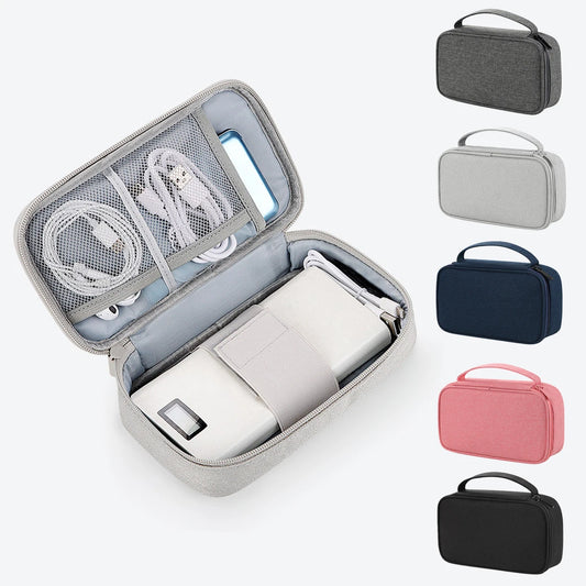 Electronics Travel Organizer Portable USB Flash Drives Accessories Case Dustproof Cord & Phone Storage Bag-LJX