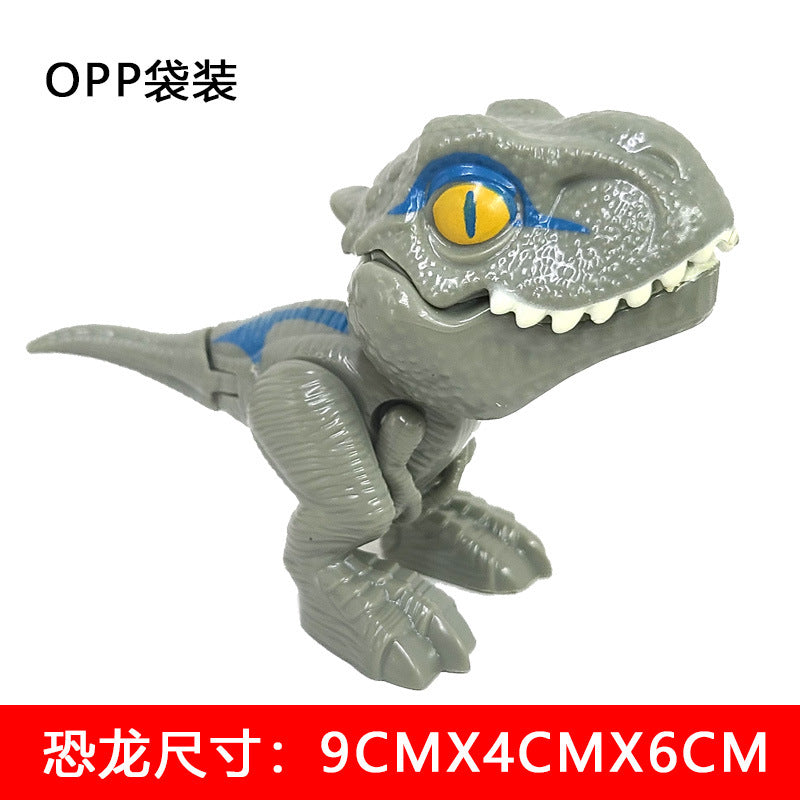 Jurassic Finger Dinosaur Triceratops Tyrannosaurus Model Toys for Kids Creative Finger Biting Dinosaurs Interactive Toy Boy Gift