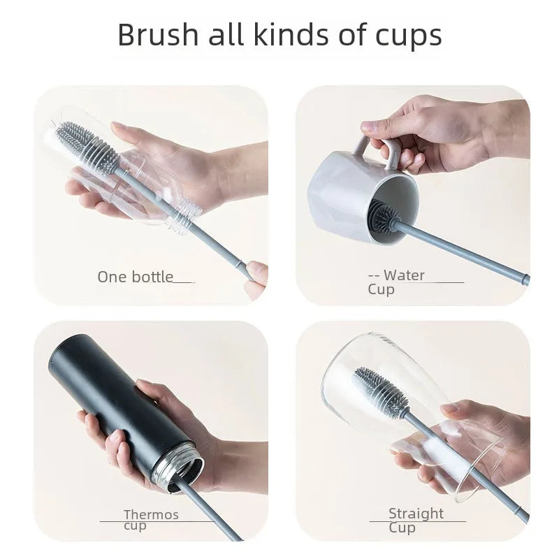 Silicone Cup Brush Cup Cleaning Brush No Dead Corners Or Gaps Plastic Brush Milk Bottle Cleaning Brush Household