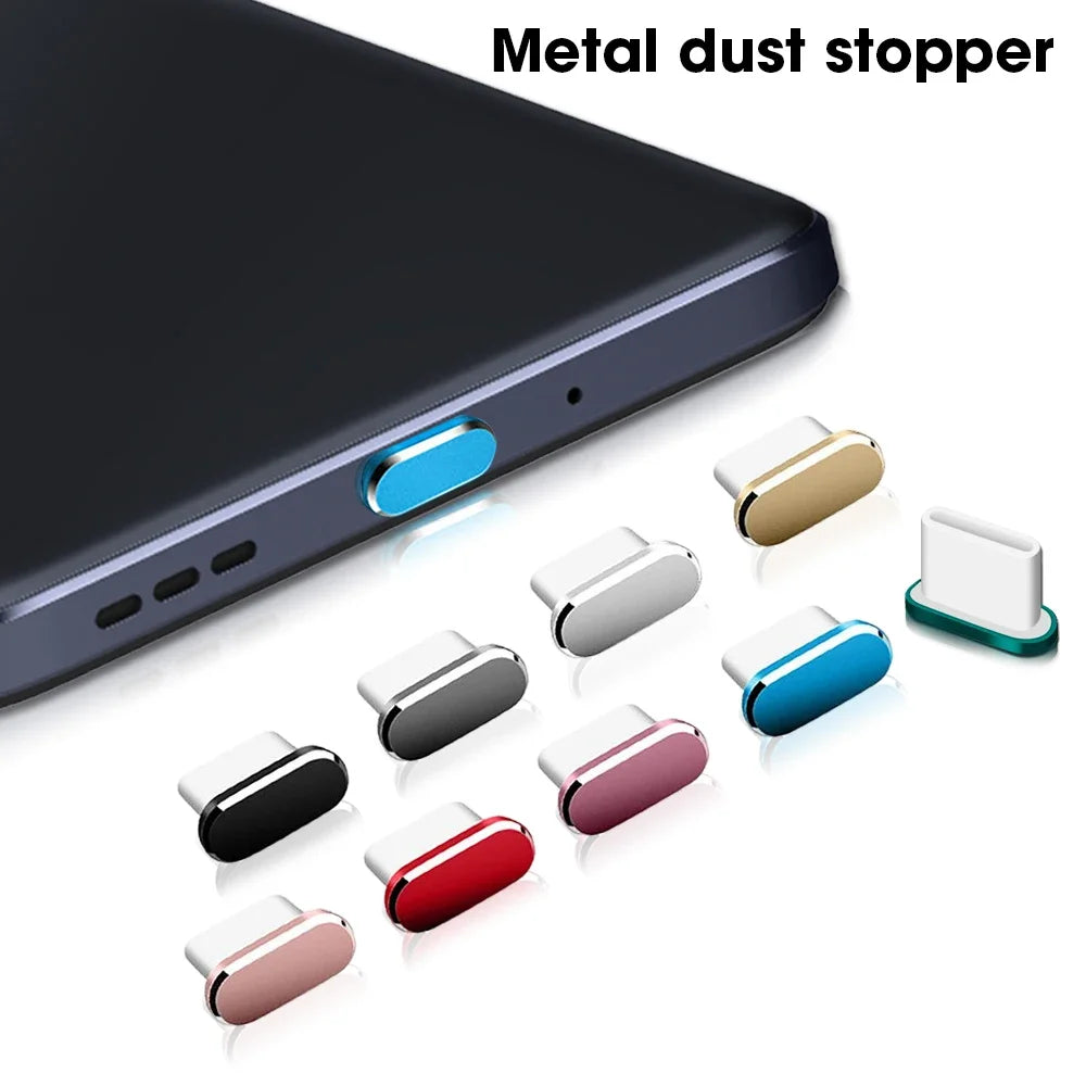 Type C Metal Dustplugs For Android Phones Tablet Charging Port Dustproof Protector Dust Plugs USB C Anti-dust Protective Caps