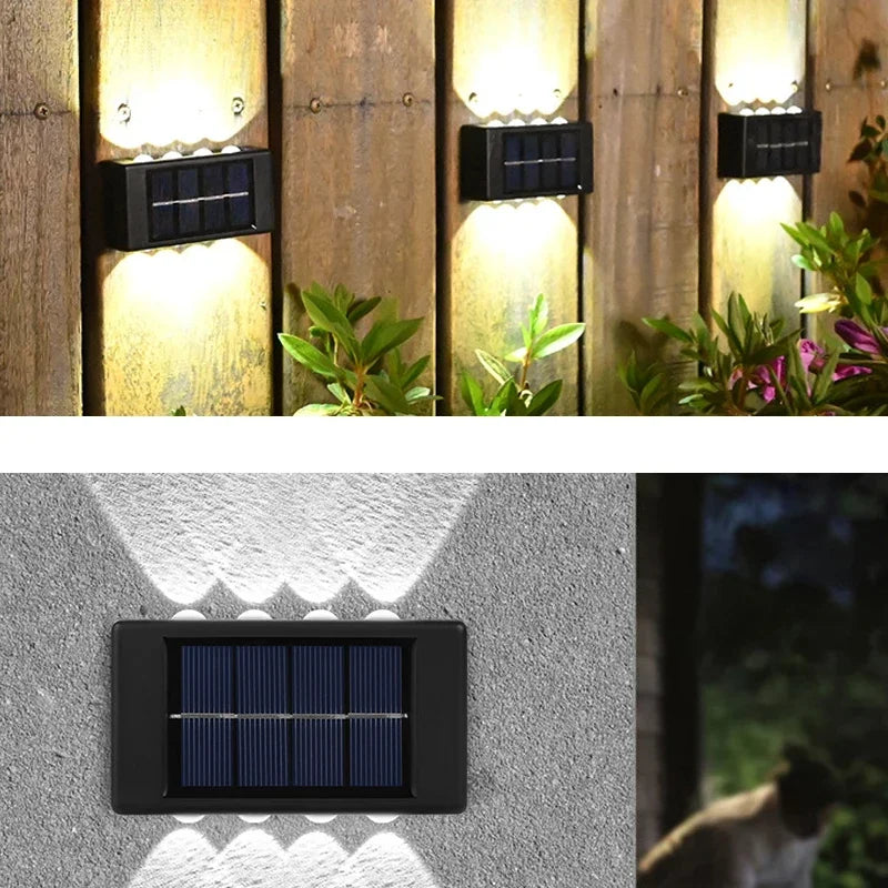 Solar Wall Lamp Outdoor Waterproof Solar Powered Light UP and Down Illuminate Home Garden Yard Decoration Outside Sunlights