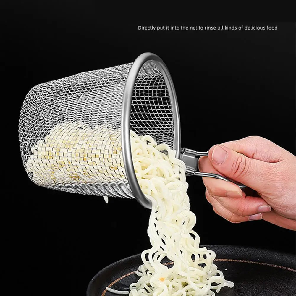 Mesh Net Strainer Basket Colander Net French Fries Hot Pot Skimmer Food Sieve Slotted Spoon Colander Kitchenware Tools