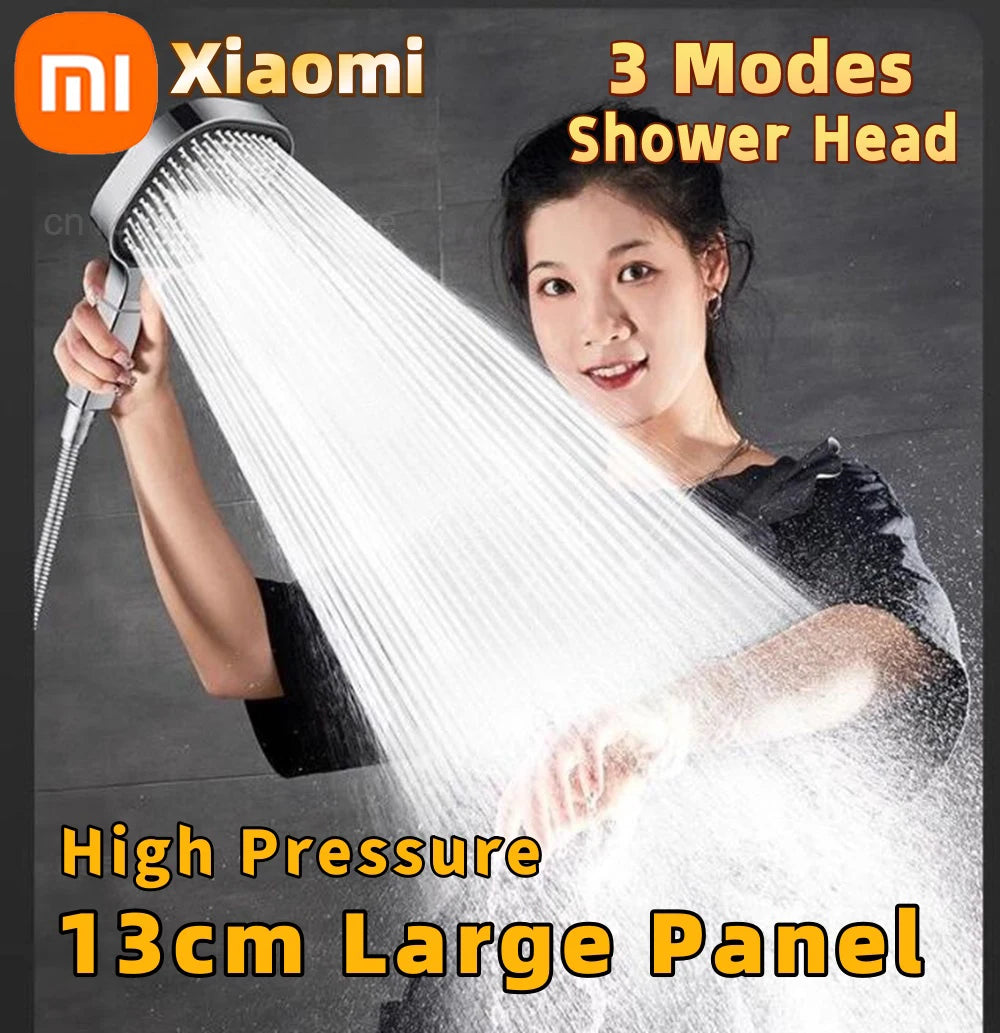 Xiaomi 3 Modes Shower Head 13cm Large Panel Adjustable High Pressure Massage Shower Head Filter Element Bathroom Accessories New