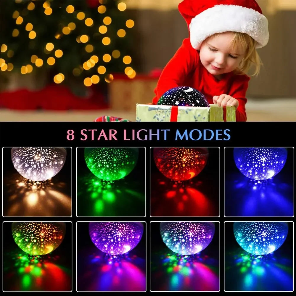 GGbingo LED Starry Night Light Rotating High Capacity 500mAH Lithium Battery Starry Sky Projection Light Bedroom Decorations.