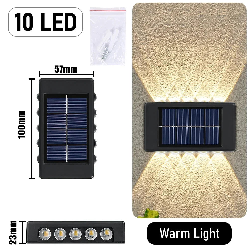 Solar Wall Lamp Outdoor Waterproof Solar Powered Light UP and Down Illuminate Home Garden Yard Decoration Outside Sunlights