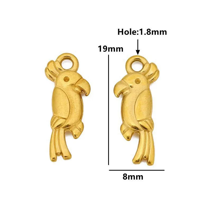 3pcs Stainless Steel Animals Pendant Owl Flamingo Giraffe Turtle Snake Charm for DIY Earring Necklace Jewelry Making Accessories