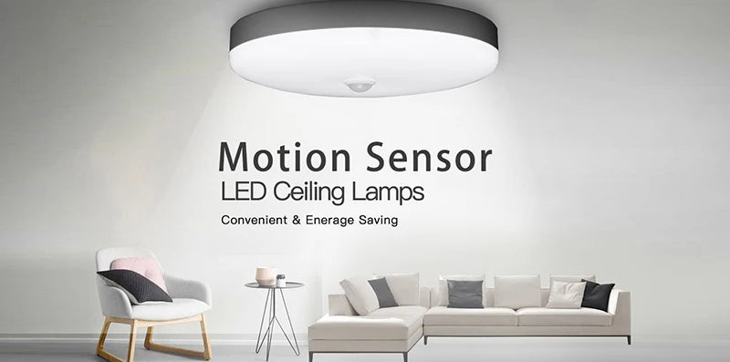 Motion Sensor Led Ceiling Lamps 110V 220V Surface Mounted PIR Light For Living Room Panel Lights Fixture