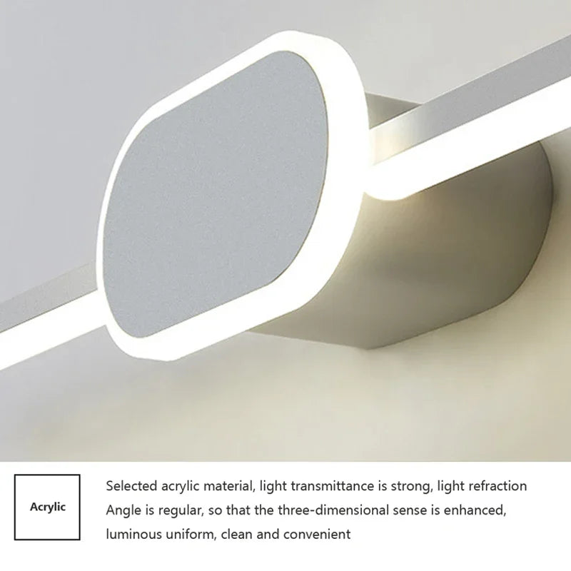 Modern LED Wall Light Bathroom Hardwares LED Wall Lamp Three Colors Lights Aluminum Led Bathroom Bath Mirror Line Lamp