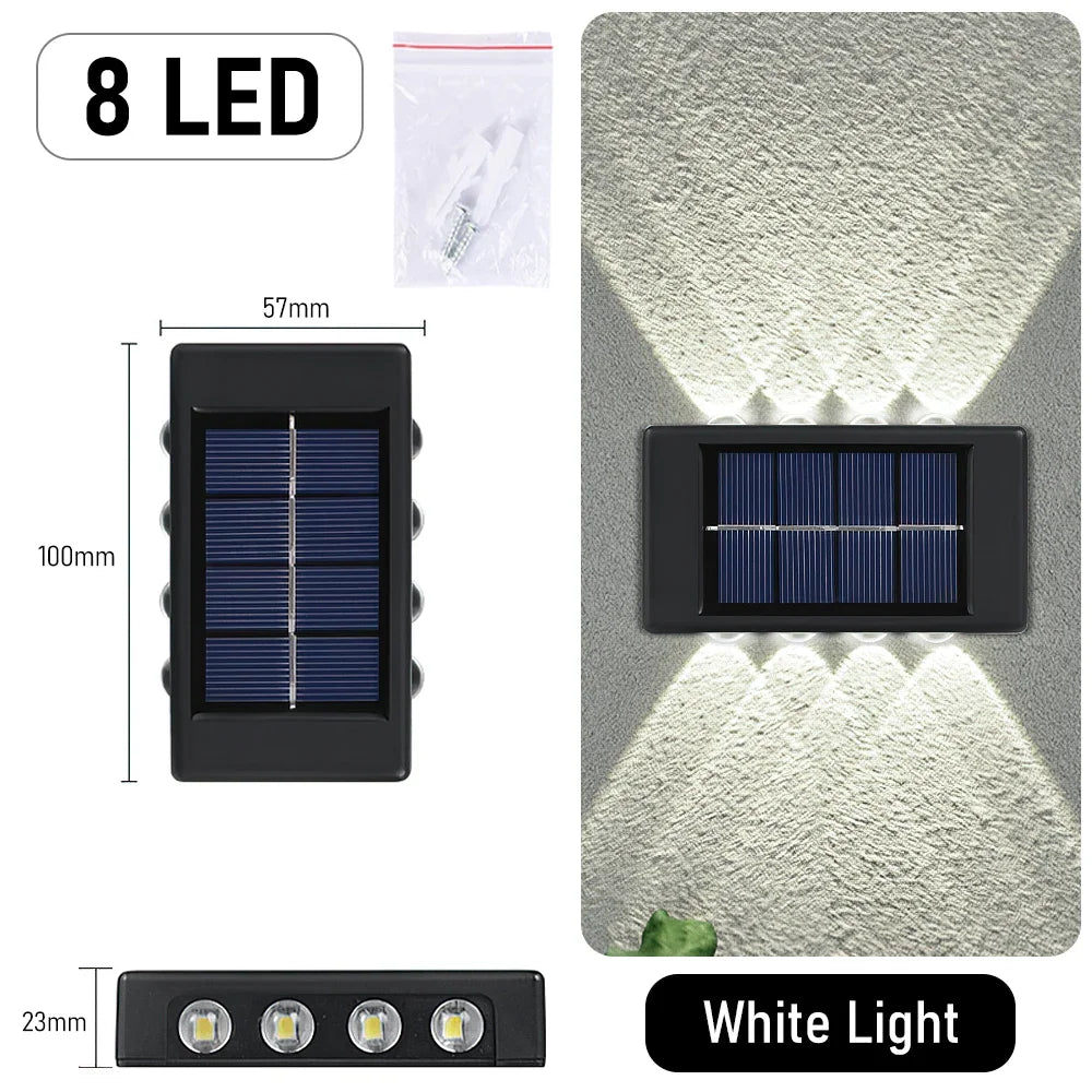 Solar Wall Lamp Outdoor Waterproof Solar Powered Light UP and Down Illuminate Home Garden Yard Decoration Outside Sunlights