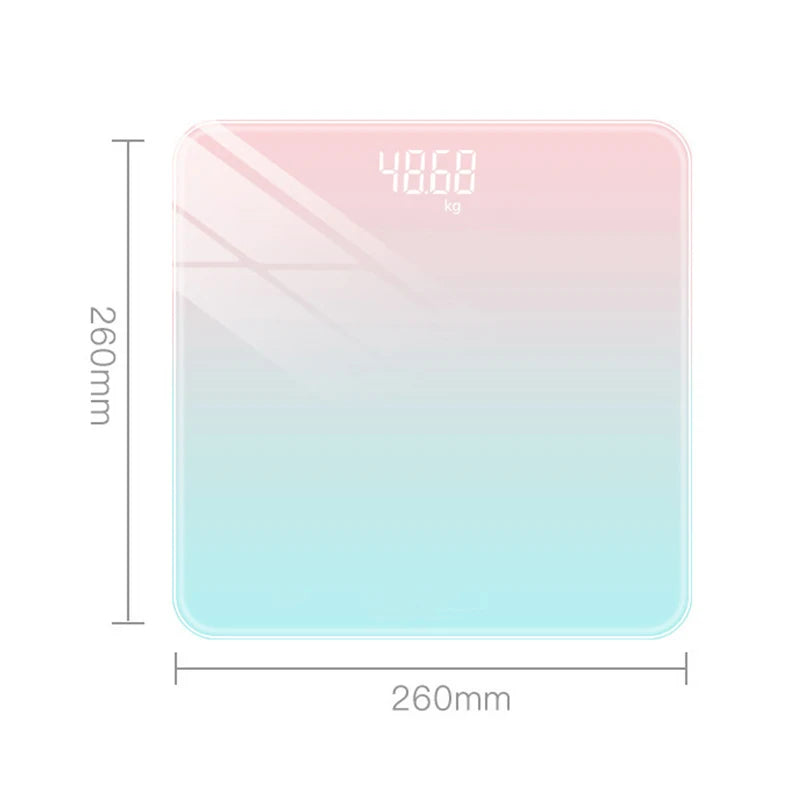 Gradient Color Intelligent LCD Electronic Scale Digital Display Glass Weight Scale Balance Body Health And Weight Loss Battery