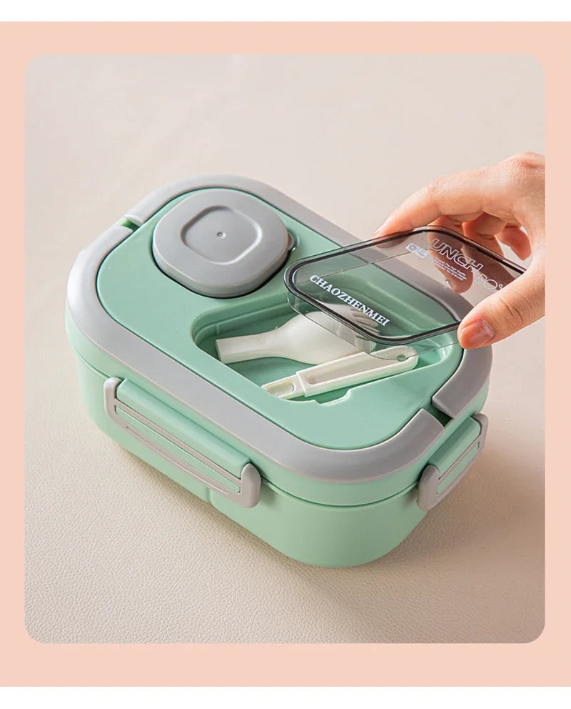 Portable Lunch Box Compartment Wheat Straw Bento Carrying Handle Box Reusable Tableware Containers Meal Snack Food Containers 라면