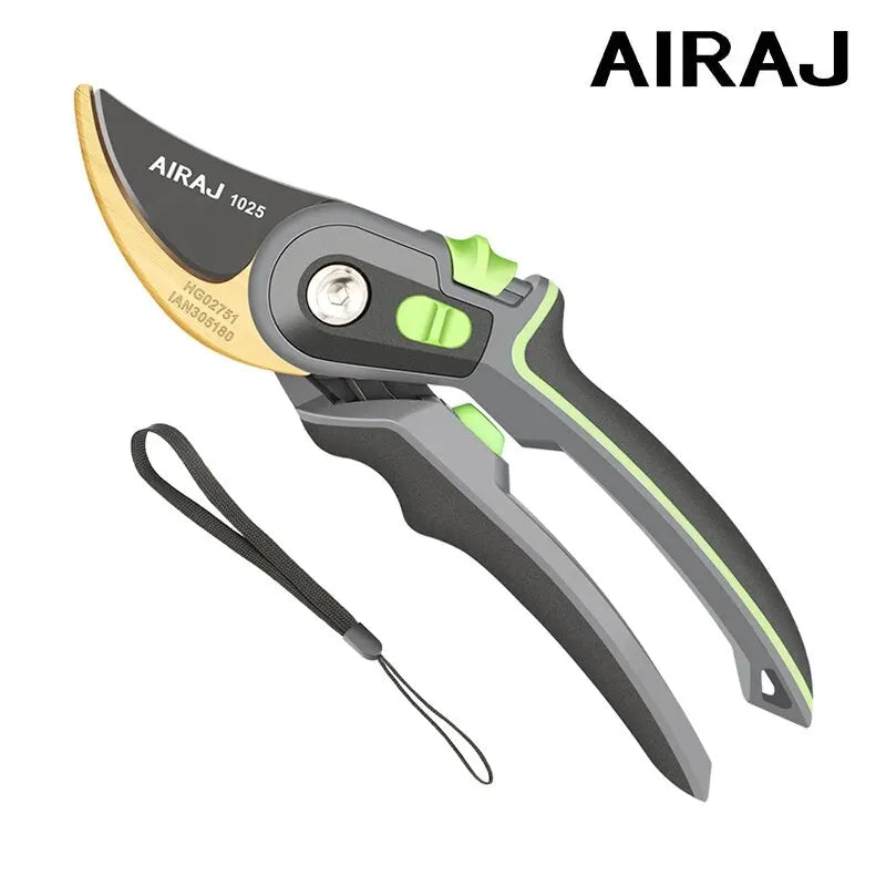 AIRAJ 8inch Pruning Shear Garden Tools Labor Saving Scissors Gardening Plant Sharp Branch Pruners Protection Hand Durable