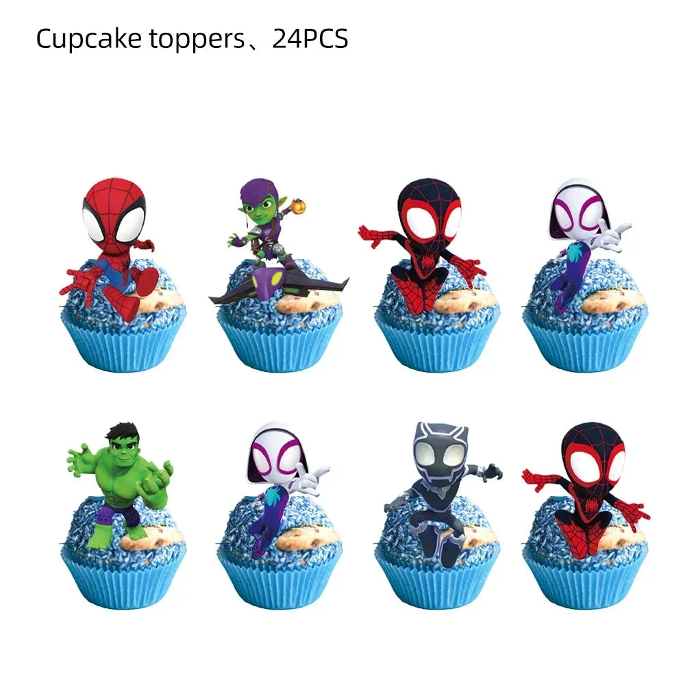 Marvel Birthday Party Tableware Paper Plate Decorations Disposable Tableware Set Supplies Spider-Man and His Best Friends