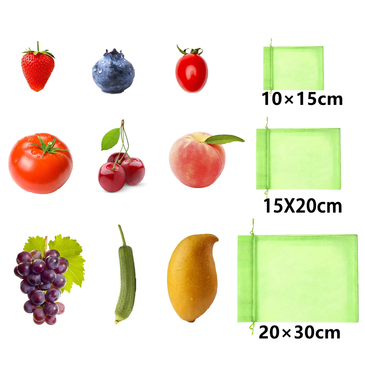 20pcs fruit Protection Netting Bag Garden Mesh Bags Agricultural Pest Control Anti-Bird Mesh Bag drawstring Vegetable grown bags