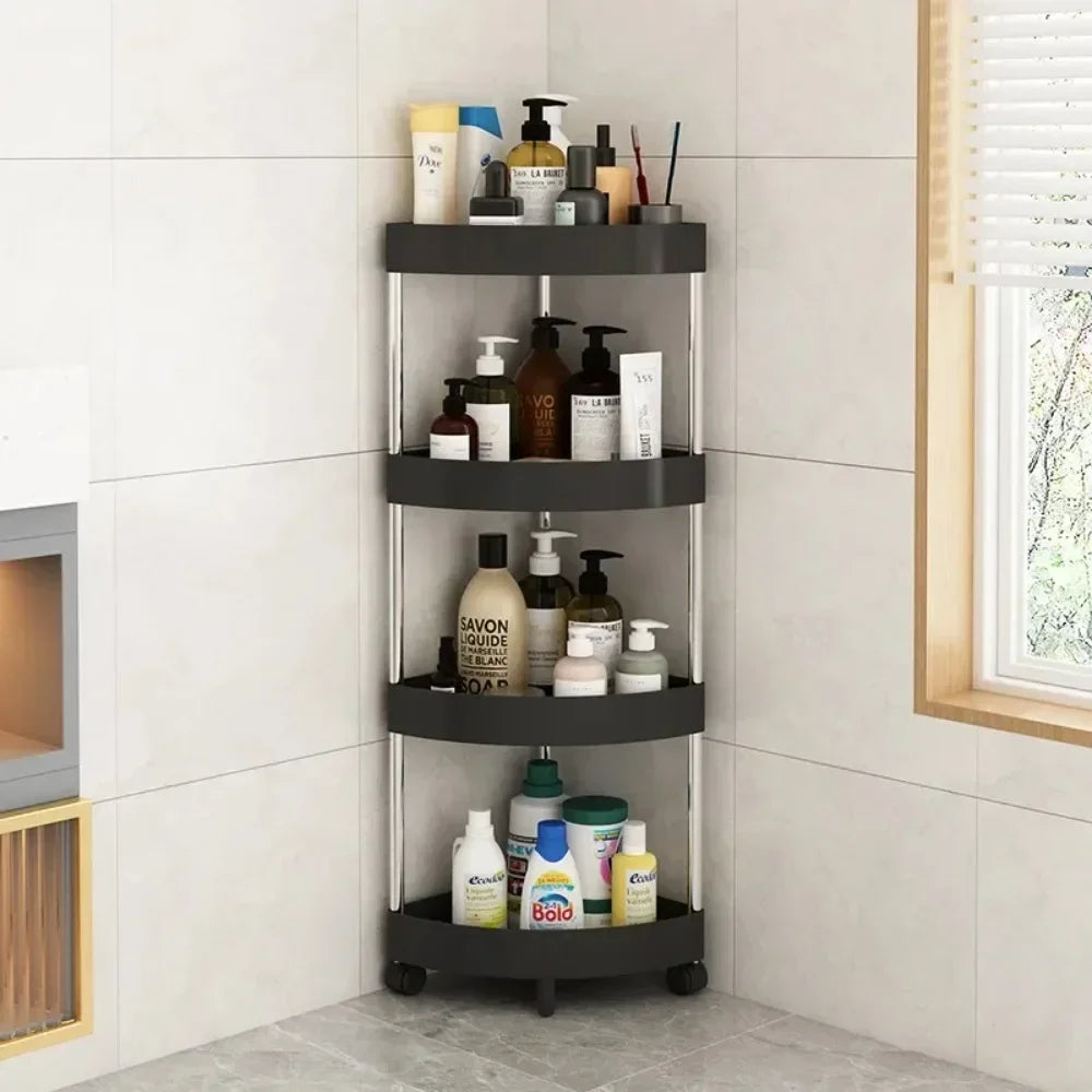 Punch-Free Triangle Storage Rack Floor Kitchen Corner Bathroom Bathroom Corner Multi-Layer Toilet Storage Rack