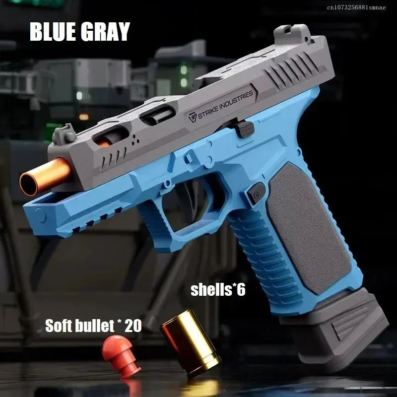 G17 Pistol Shell Throwing Continuous Firing Blowback Soft Bullet Gun Empty Hanging Birthday Gift