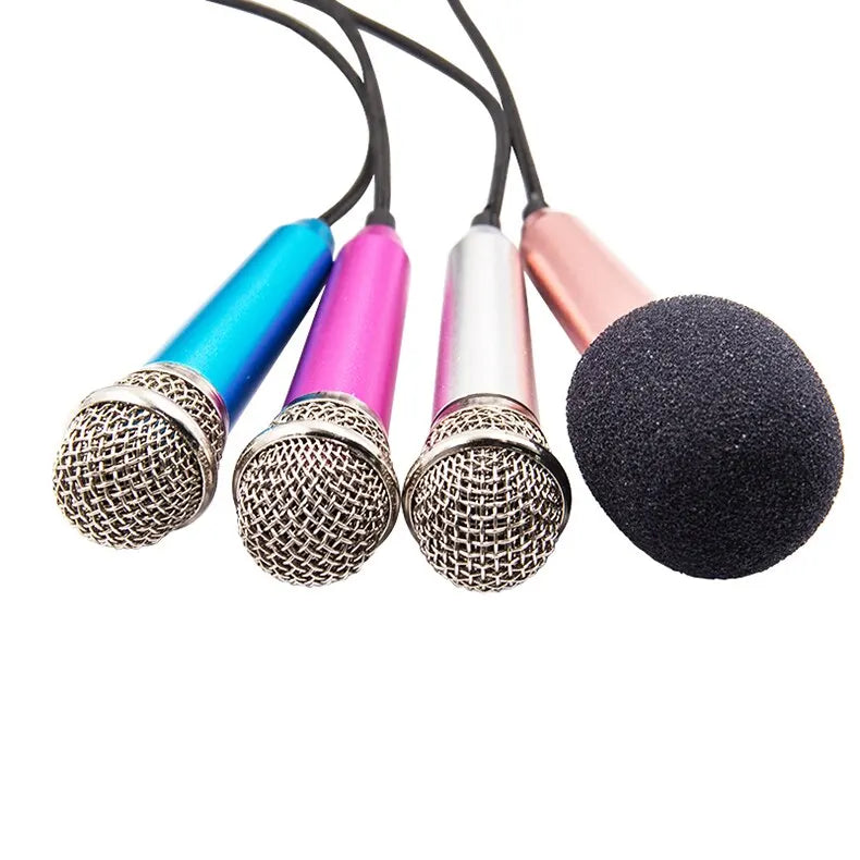 Portable 3.5mm Stereo Studio Mic KTV Karaoke Mini Microphone For Smart Phone Laptop PC Desktop Handheld Audio Microphone