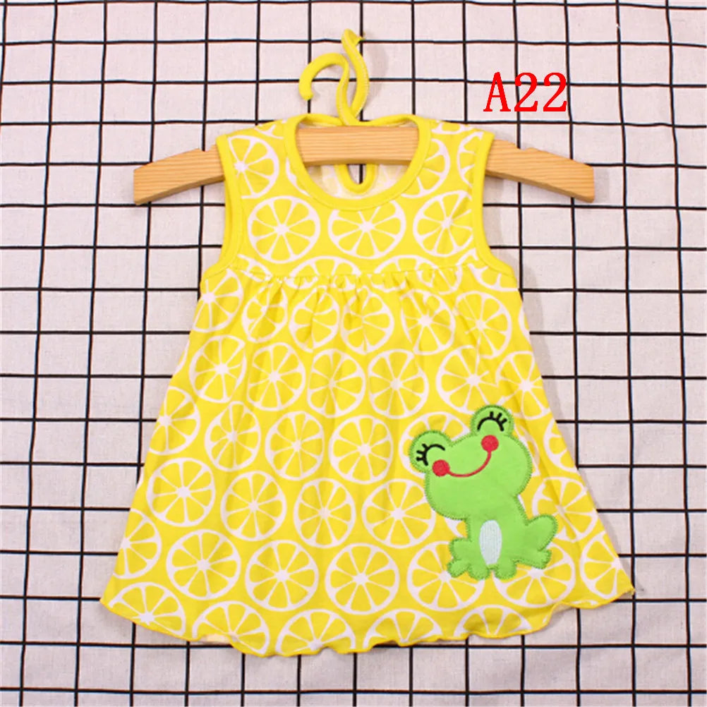 0-24M New borns Cotton Flower Sleeveless Dresses Baby Girls Summer Multi Pattern Clothes Kids Princess Dress for 0-2Y Children