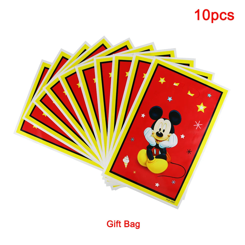 Mickey Mouse Disposable Tableware Birthday Party Supplies Mickey Baby Shower Balloon Cup Plate Gift Bag Kid DIY Party Decoration