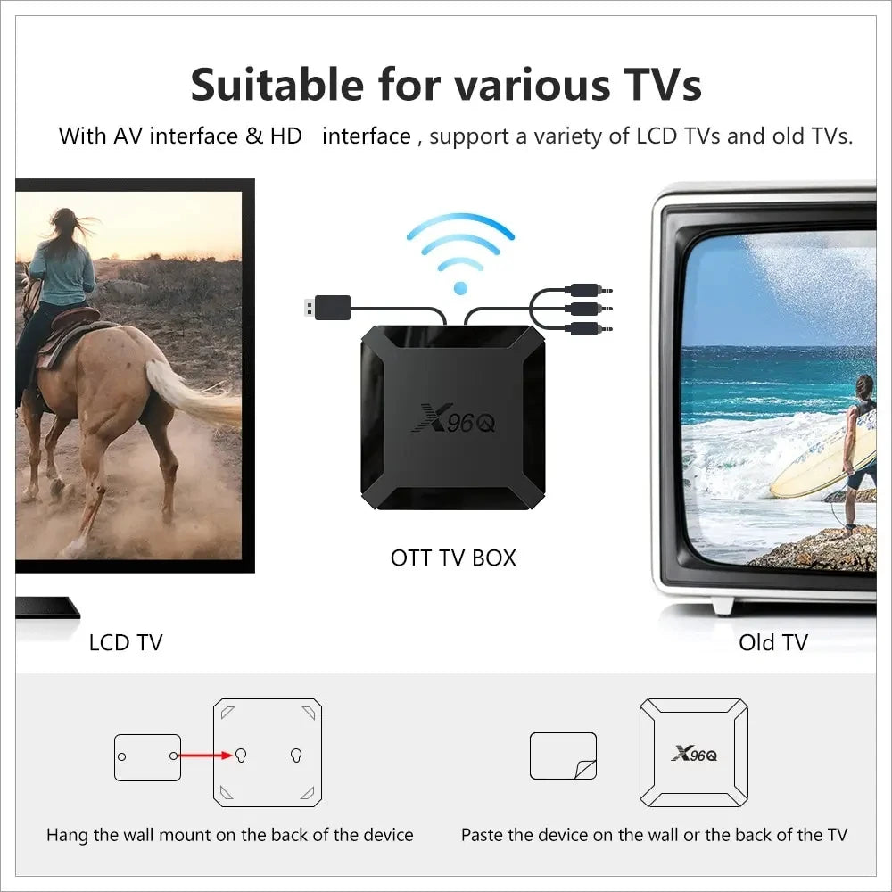 X96Q 2GB 16GB Android 10.0 TV Box Allwinner H313 Quad Core 4K 2.4G Wifi Google Player Youtube X96 1GB 8GB Set Top Box