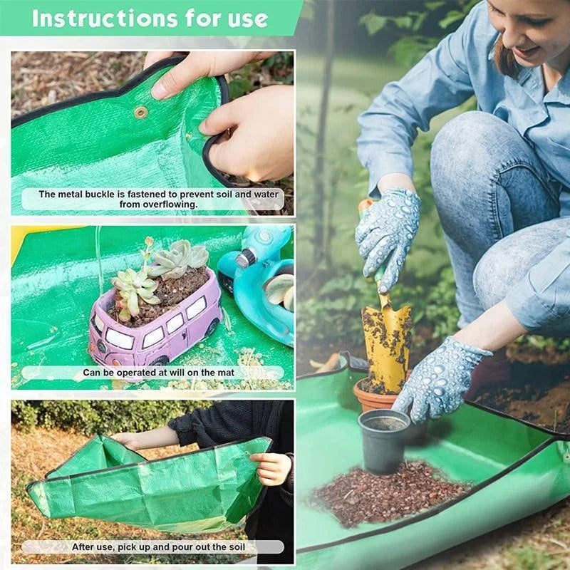 Planting Mat 50cm-100cm Gardening Potting Pad Foldable Garden Plant Flower Pot Transplanting Waterproof Mats