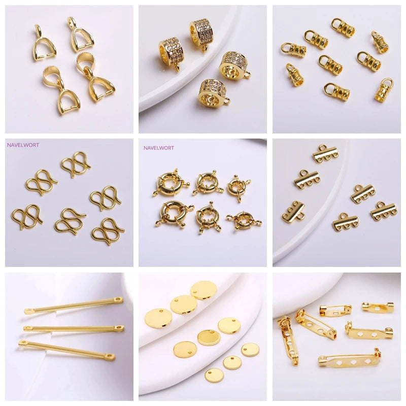 10/20Pcs Earwires Hooks For Earring 18K Gold Plated Brass Inlaid Zircon Earrring Clasp Hooks Fittings,Accessories For Earrings