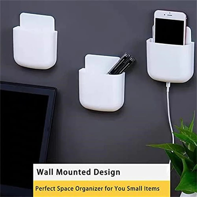 2PCS Wall Mounted Storage Box Household Living Room Conditioner Remote Control Bedside Phone Storage Holder Organizer Box Shelf