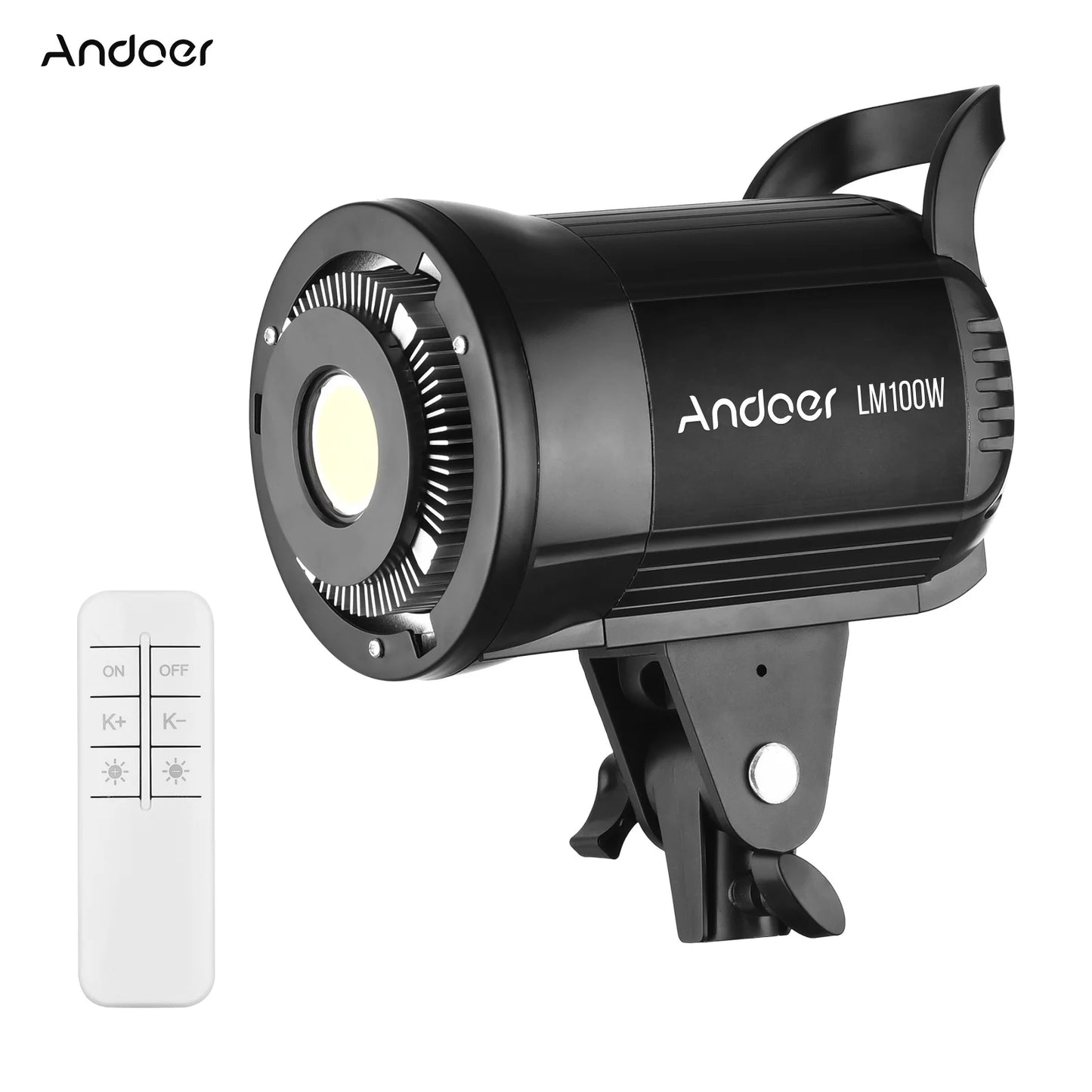 Andoer 100W Studio LED Video Light 5600K Dimmable Bowens Mount Continuous Light with Remote Control for Video Live Streaming