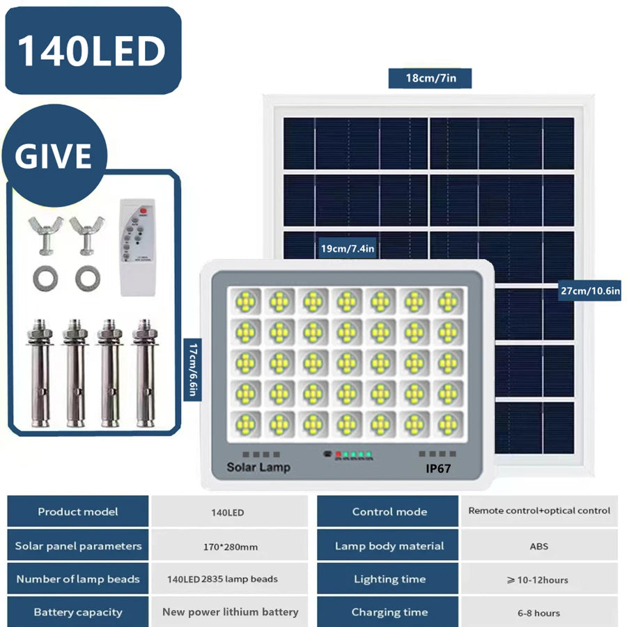 Solar floodlights turn on at night, solar outdoor garden IP67 waterproof spotlights, emergency lighting wall lights