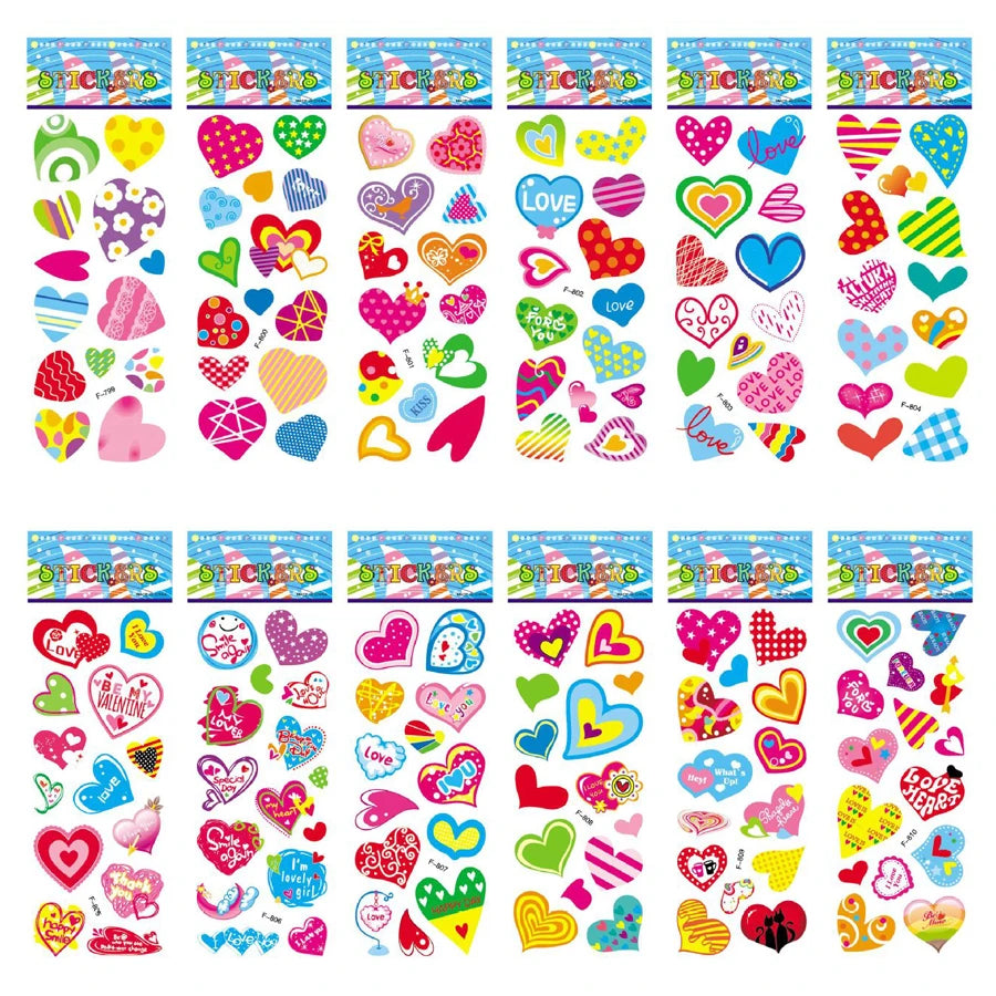 5 Sheets Kids Stickers Puffy Stickers for Children Birthday Christmas New Year Gift for Girl Boy Scrapbooking Cartoon Stickers