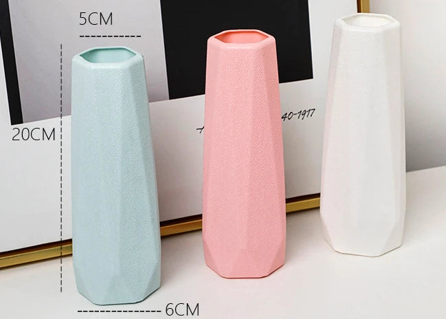 Nordic Style Flower Vase Living Room Decoration Ornaments Modern OrigamiPlastic Vases Pot Flower Arrangements Home Decor