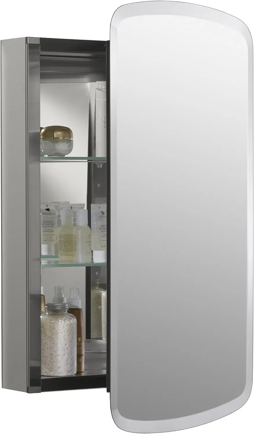 CB-CLC2026FS 20" W x 26" H Single-Door Bathroom Medicine Cabinet with Mirror, Recessed or Surface Mount Bathroom Wall Cab