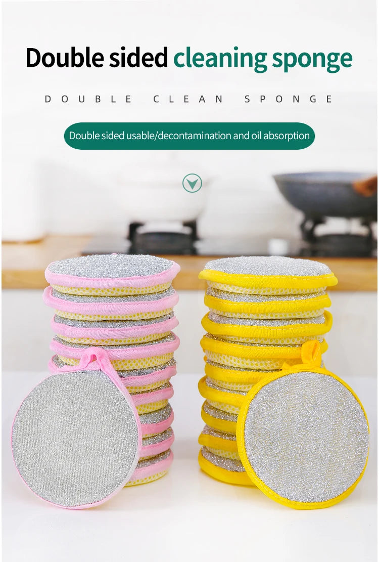 Dishwashing Sponge Reusable Washable Sponges Double Side Magic Sponge To Wash Dishes Useful Things for Kitchen Clean Tools