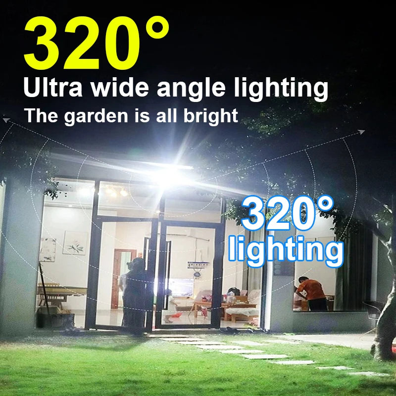 20000LM Solar Lights Outdoor External Solar Lamp with Motion Sensor Remote Control Solar Powered Spotlight Lamp Wall Street Lamp