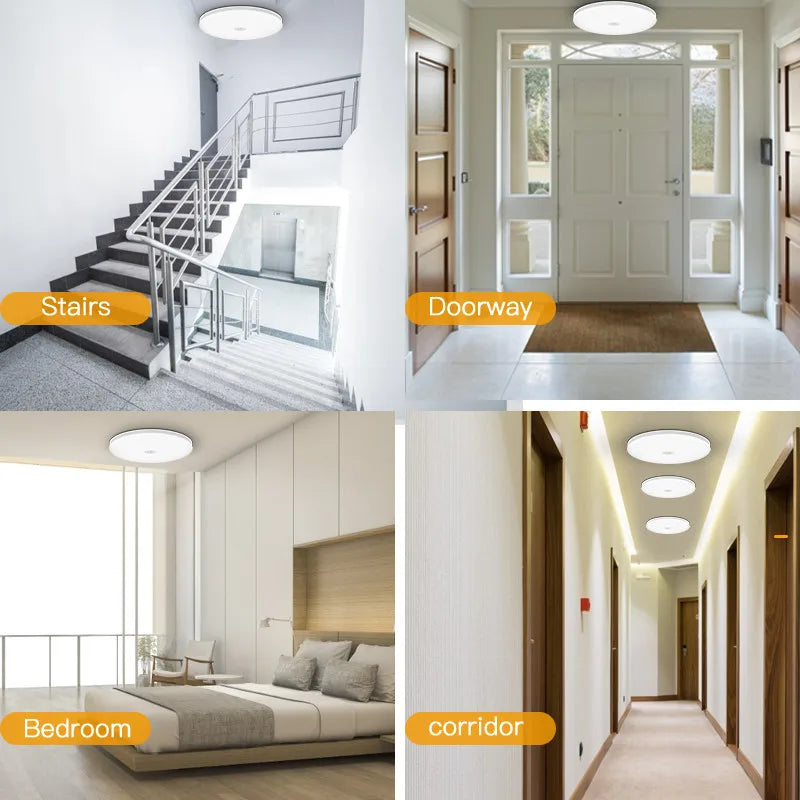 Motion Sensor Led Ceiling Lamps 110V 220V Surface Mounted PIR Light For Living Room Panel Lights Fixture