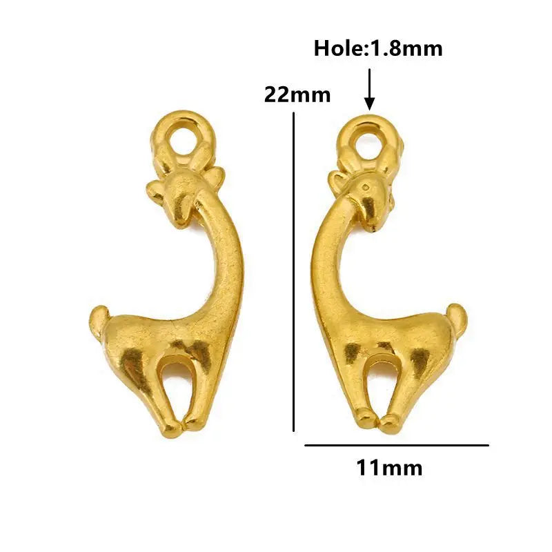 3pcs Stainless Steel Animals Pendant Owl Flamingo Giraffe Turtle Snake Charm for DIY Earring Necklace Jewelry Making Accessories