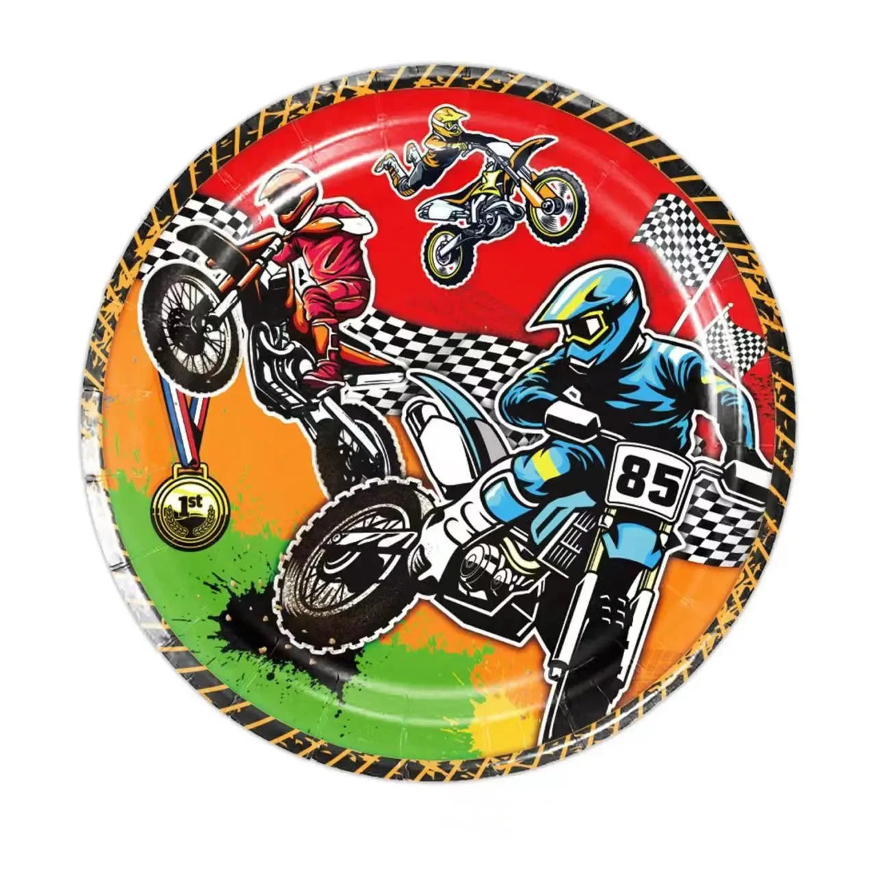 Dirt Bike Birthday Party Supplies Motorcycle Theme Party Plates Napkin Decorations Motocross Tableware Favor For Kids Serves