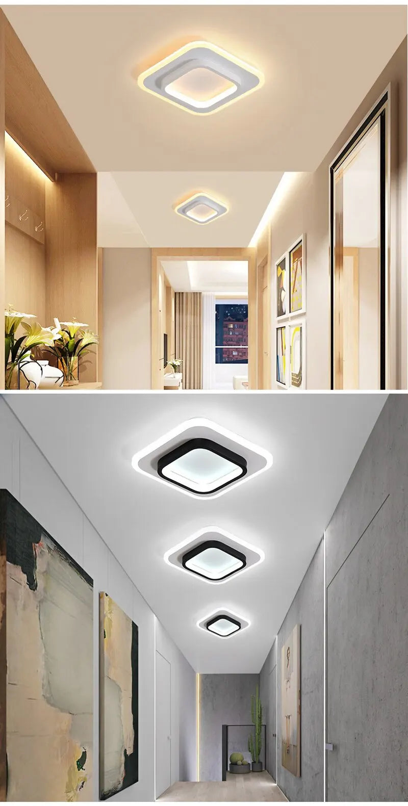 1 PC Modern LED Ceiling Light Tri-Color Dimming AC220V Surface Mount Suitable for Bedroom Hallway Living Room Pendant Light