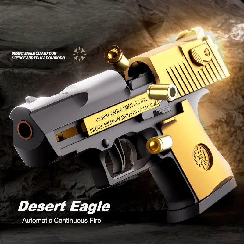 Mini Desert Eagle Toy Gun Continuous Shell Ejecting Education Gun Soft Bullet Launcher BlowBack Airsoft Small Pistol