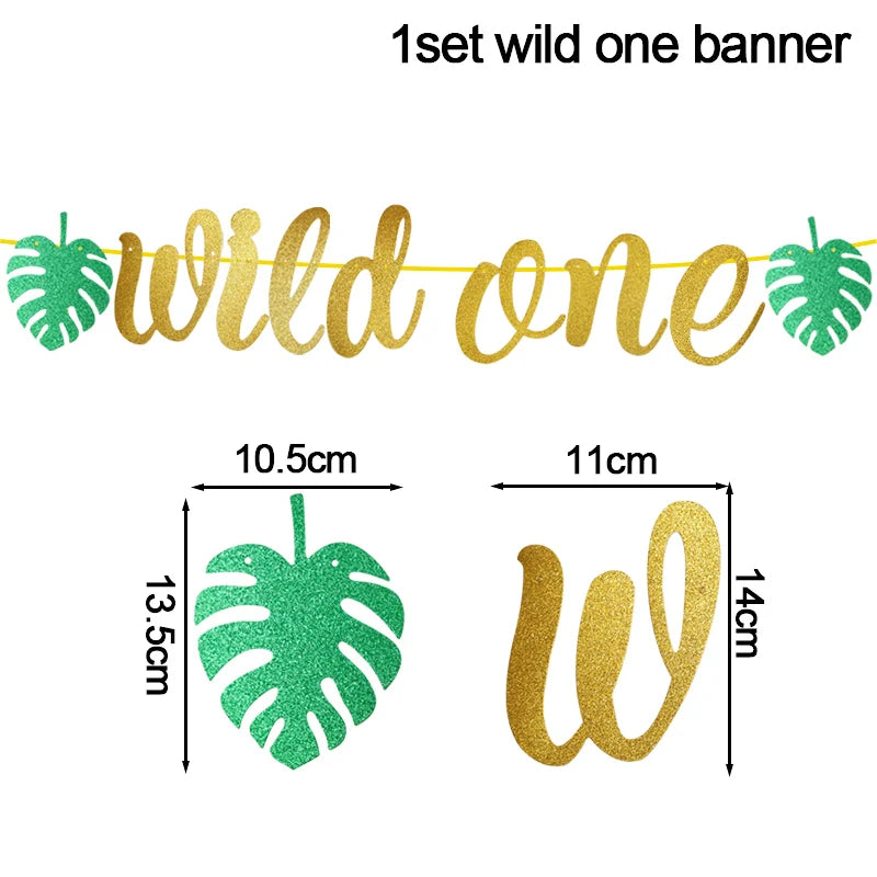 Jungle Safari Birthday Decorations Animal Disposable Tableware Forest Woodland Baby Shower Boy 1 2 3 4 5 Birthday Party Supplies