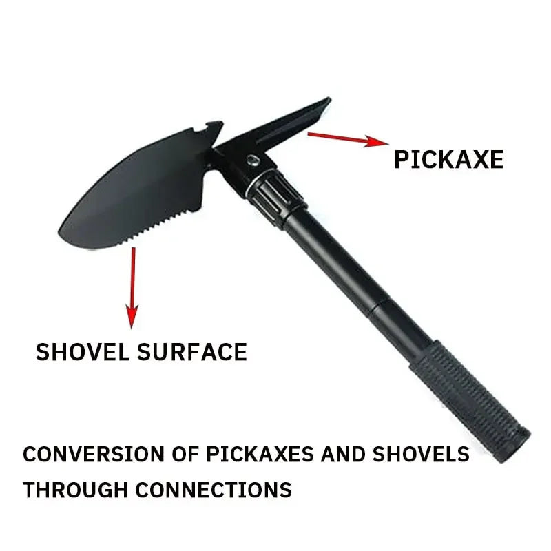 1PC Engineer Shovel Military Shovel Outdoor Multifunctional Folding Military Shovel Vehicle Camping Fishing Shovel Pickaxe