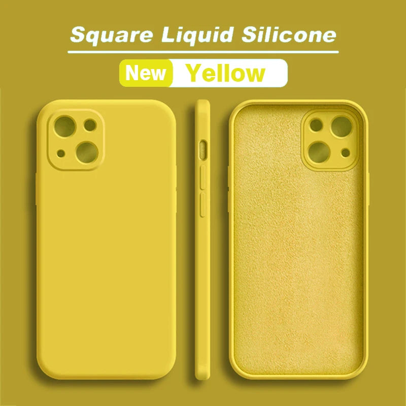 Luxury Liquid Silicone Shockproof Case for iPhone 11 12 13 14 15 Pro Max 7 8 14 15 Plus X XS XR Max Mini Back Soft Cover Funda