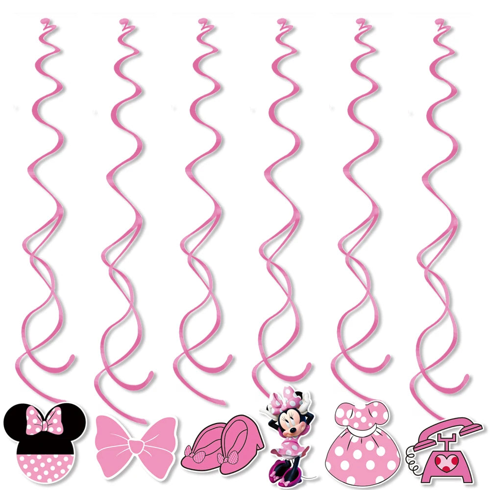 Minnie Mouse Birthday Party Decoration Girls Disposable Tableware Balloon Cups Plates Tablecloth Balloon Baby Shower Party Suppl