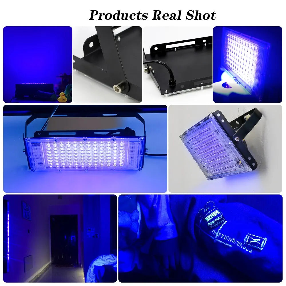 395nm UV LED Stage Blacklight Ultraviolet 50W 220V Effect Light Flood Ultravilet Lamp Fluorescent Party Stage Light Neon Bar