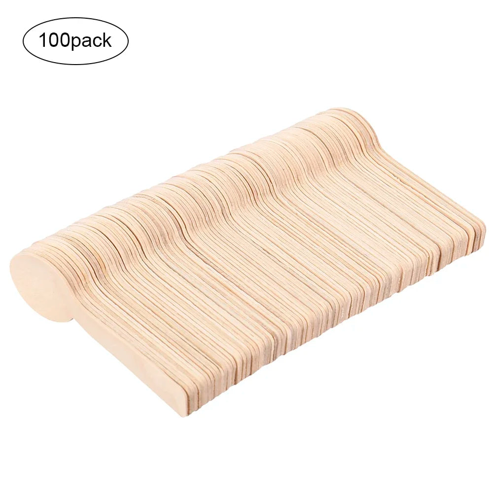 100/500 Pcs Mini Ice Cream Spoon Wooden Disposable Wood Dessert Scoop Western Wedding Party Tableware Kitchen Accessories Tool