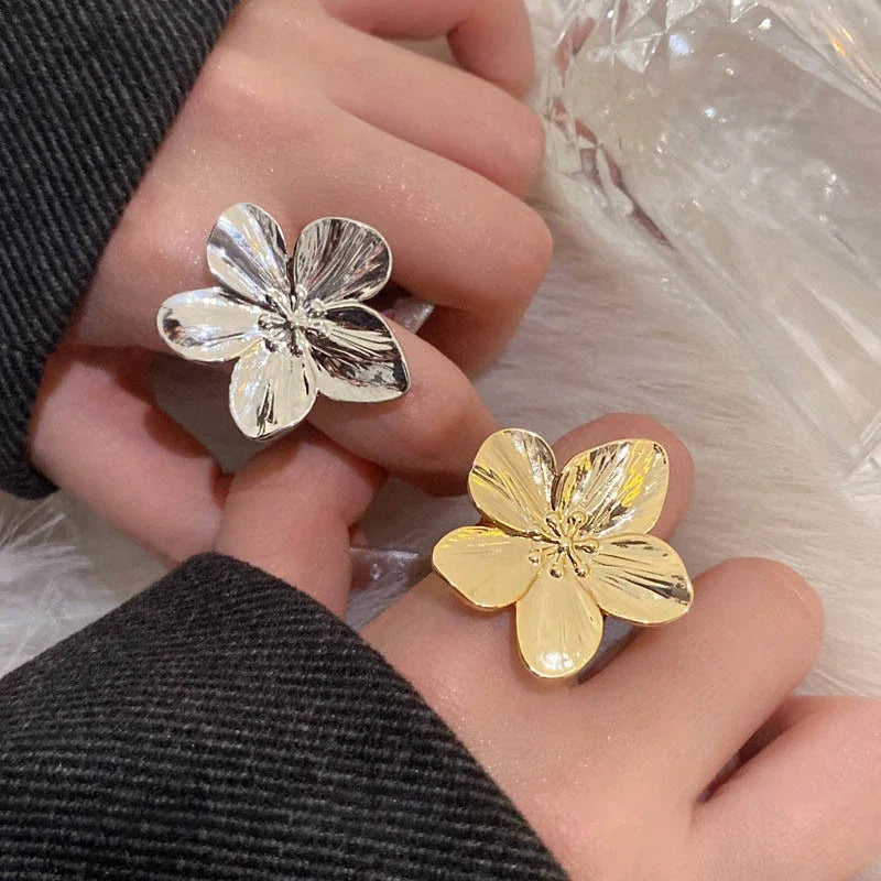 2PC Women's Fashion Trendy Stainless Steel Flower Earrings Outdoor Travel Carnival Party Festival Dressing Gifts