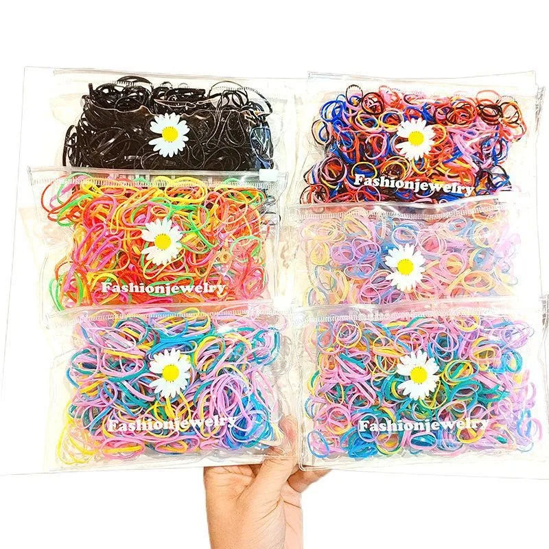 100/500Pcs Colorful Small Rubber Band Scrunchie Girls Elastic Rubber Band Ponytail Holder Hair Children Accessories Hair Ties